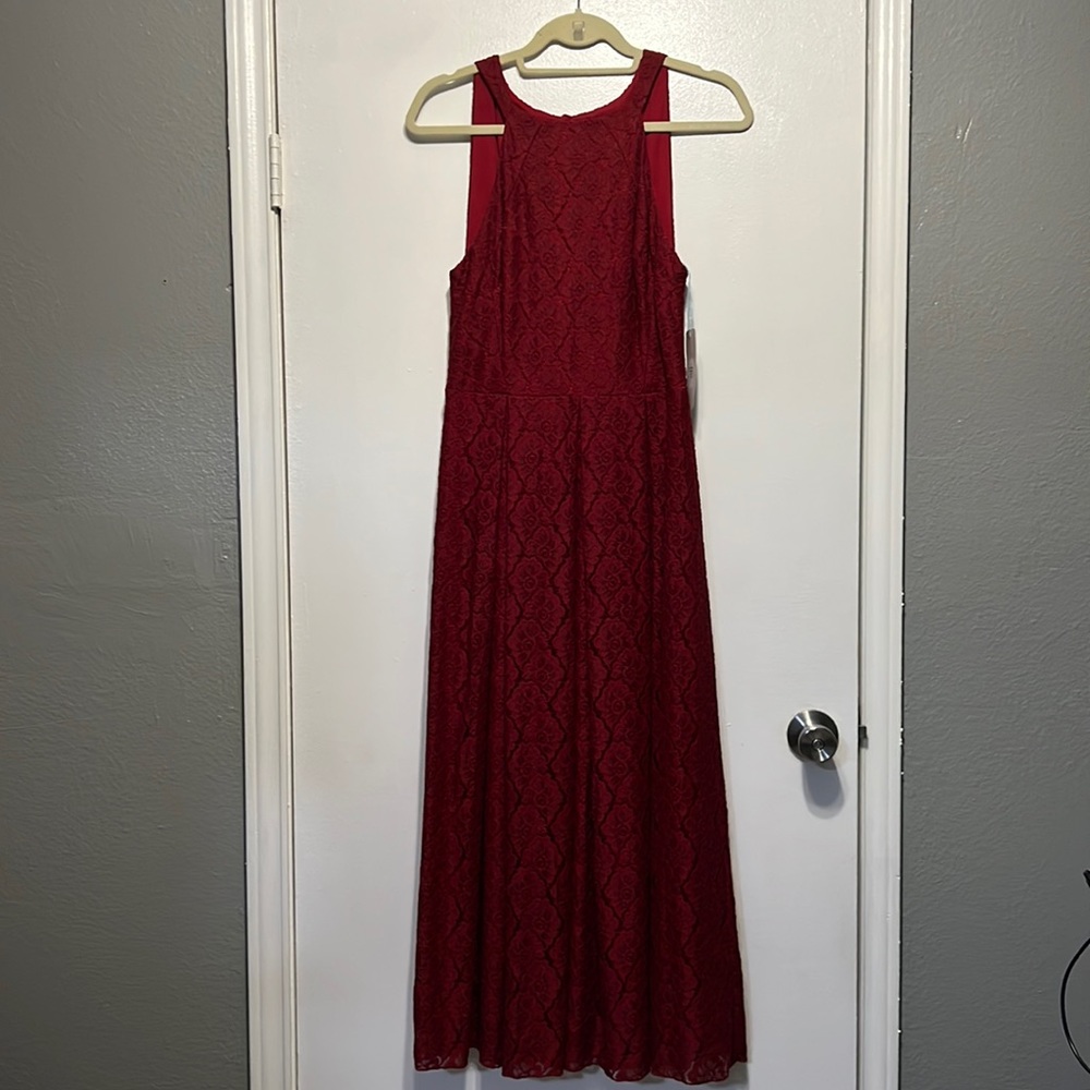 Eva Franco wine color lace dress